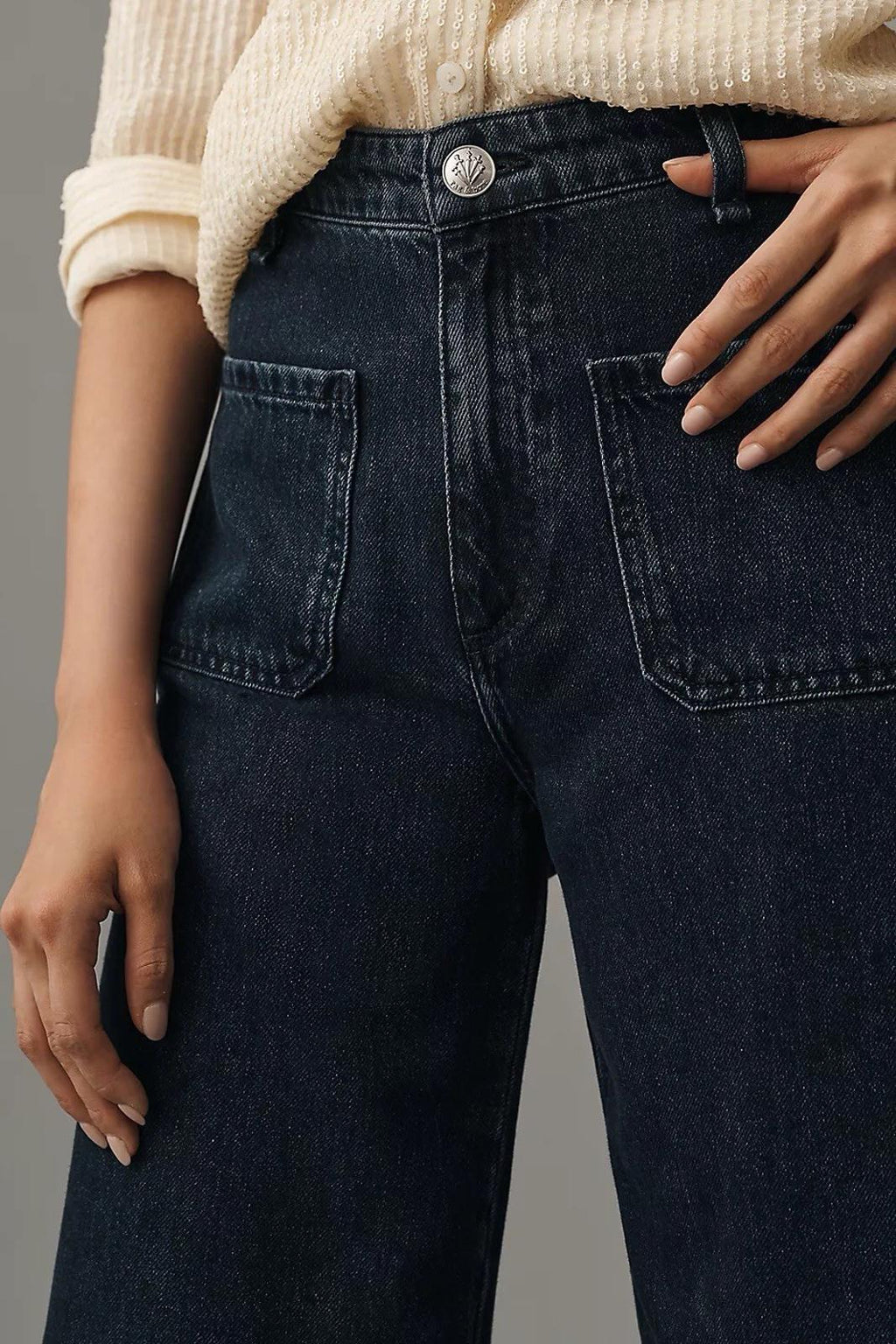 NWT Rag & Bone Women's Elenna Blue Marina High Rise Wide Leg Jeans Pants Size 32