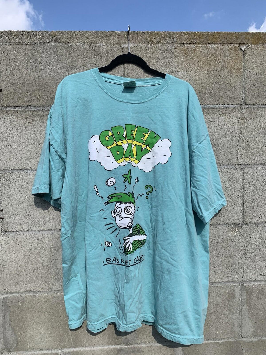 Green Day Basket Case Song Lyrics Blue T Shirt 3XL
