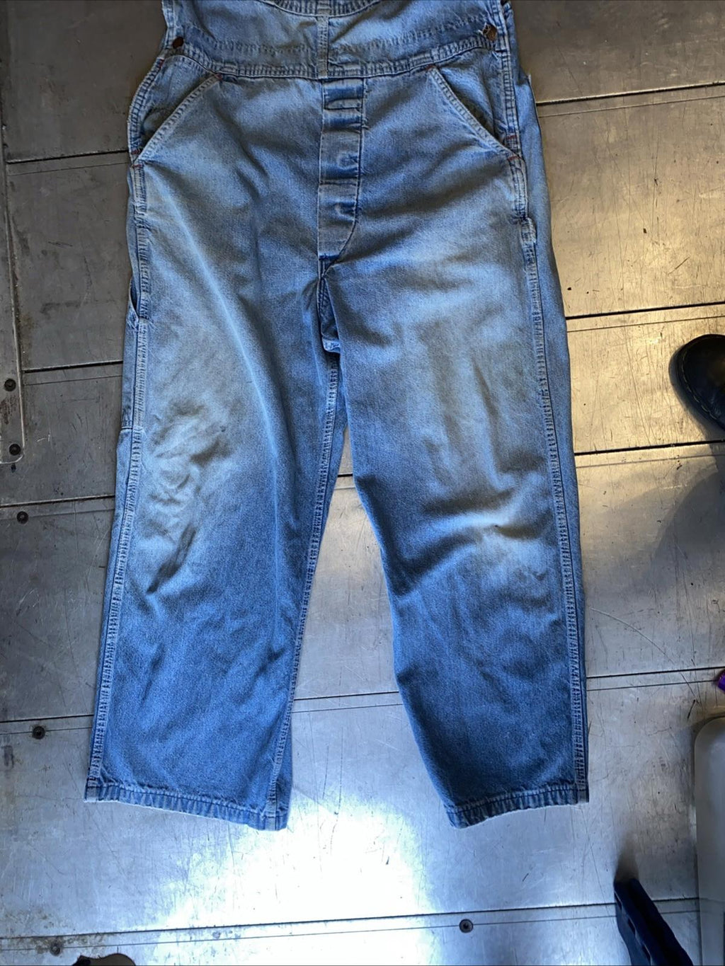 Vintage 1960s Sears Tradewear Denim Overalls Faded Distressed 36 x 30
