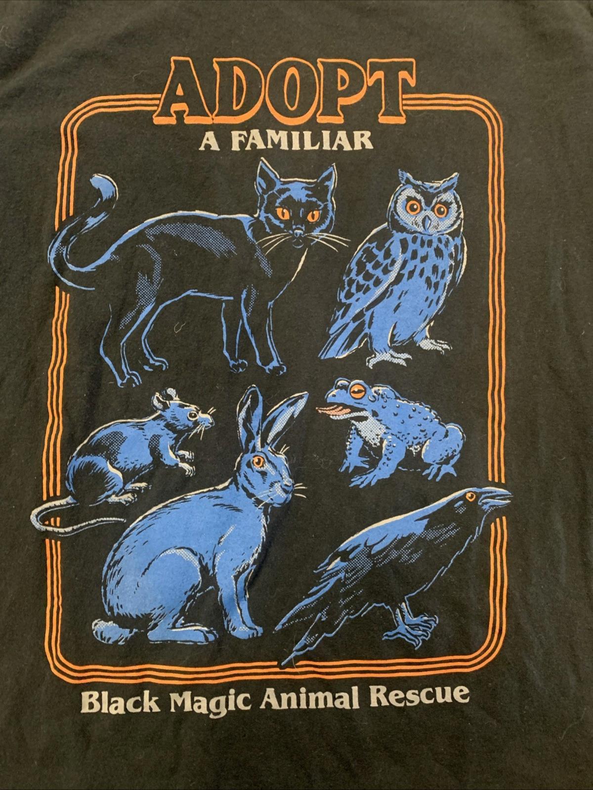 Black Magic Animal Rescue Adopt A Familiar Steven Rhodes T Shirt Medium