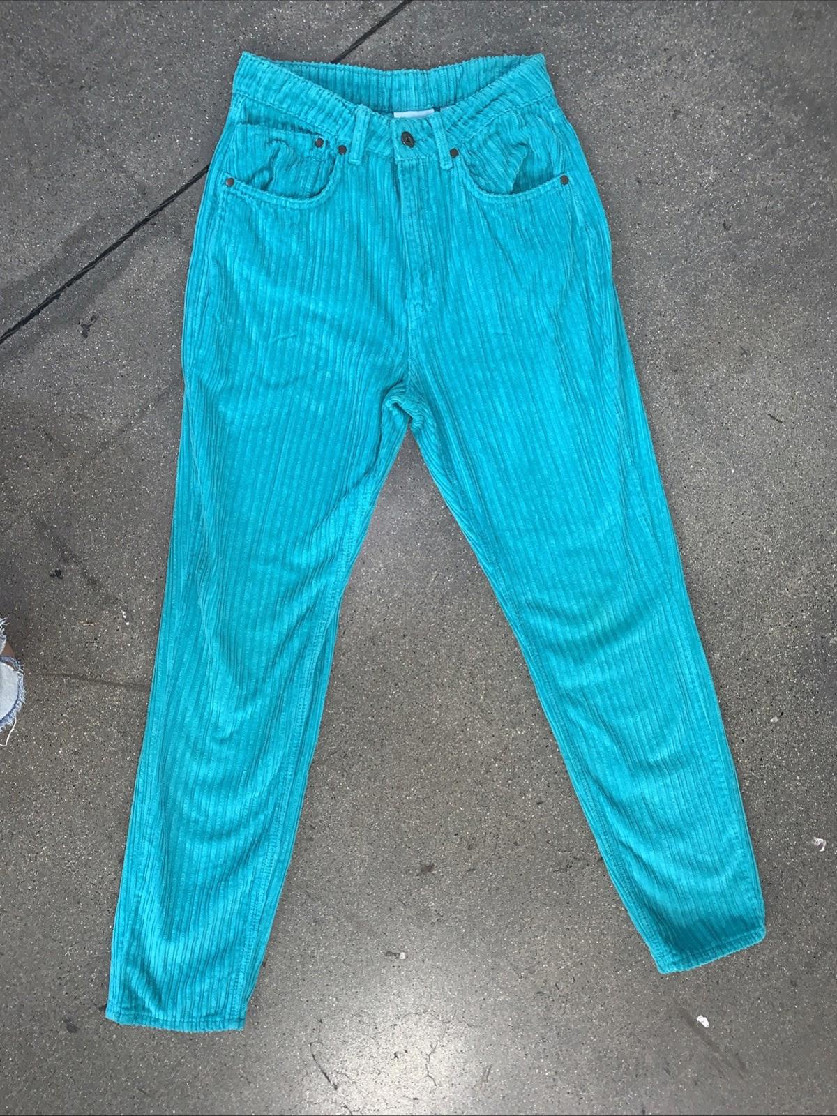 NWOT Ragged Priest Free People Jumbo Corduroy Turquoise Mom Jeans /Pants Size 28