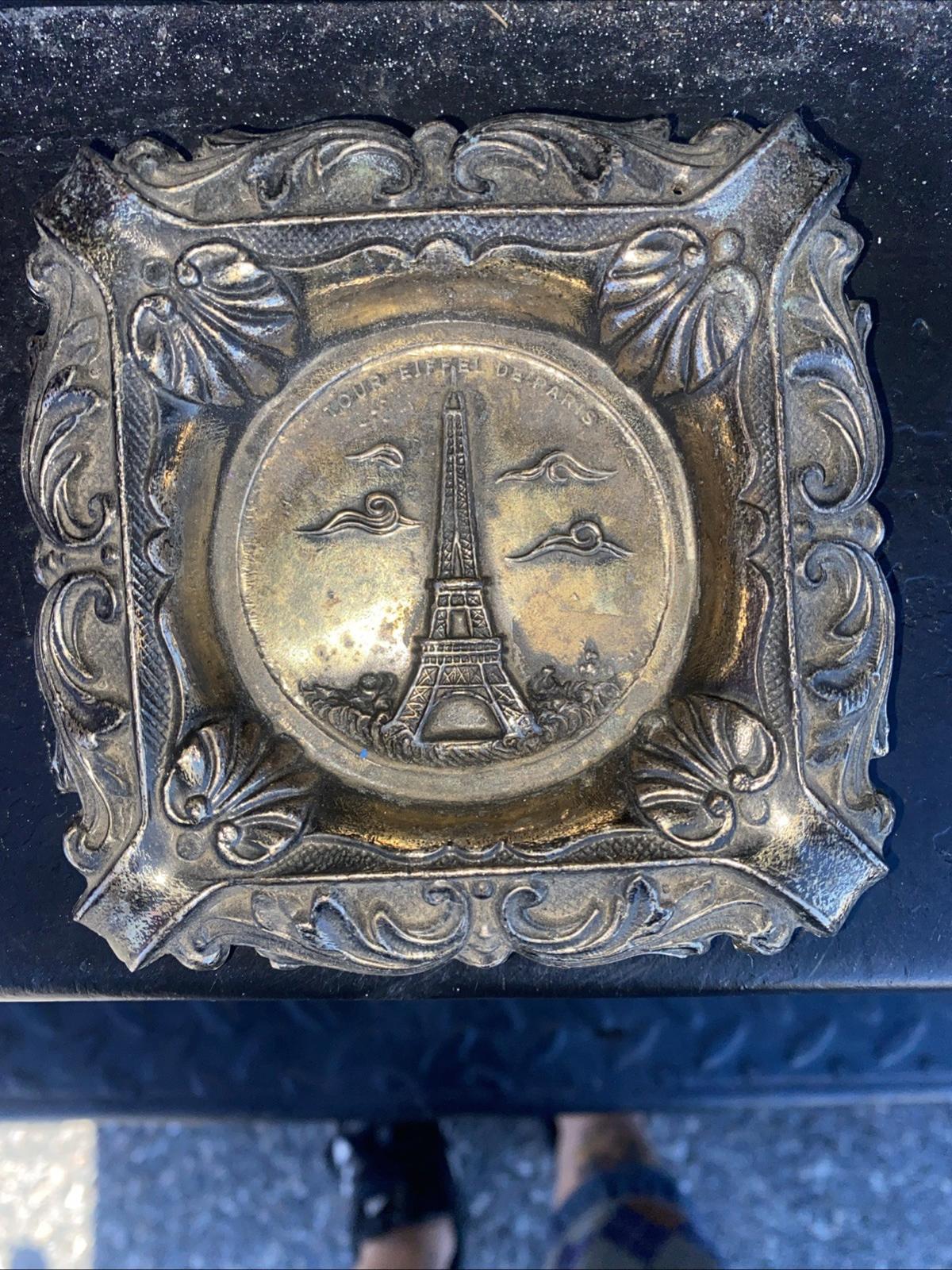 Antique Art Nouveau Paris France Eiffel Tower Metal Ash Tray