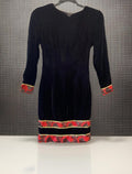 VTG 1990’s Jessica McClintock Velvet Holiday Dress Red, Black & Gold Trim Size 6