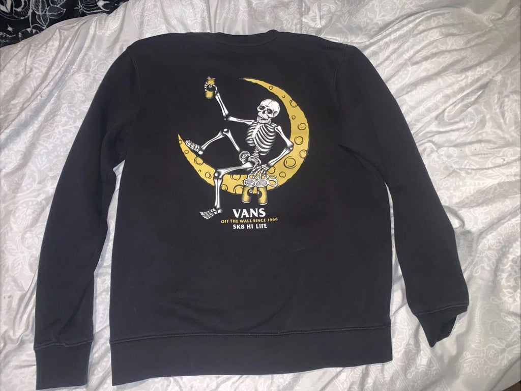 Vans Off The Wall Sk8 Hi Life Skull Beer 8 Ball Sweatshirt Size Small