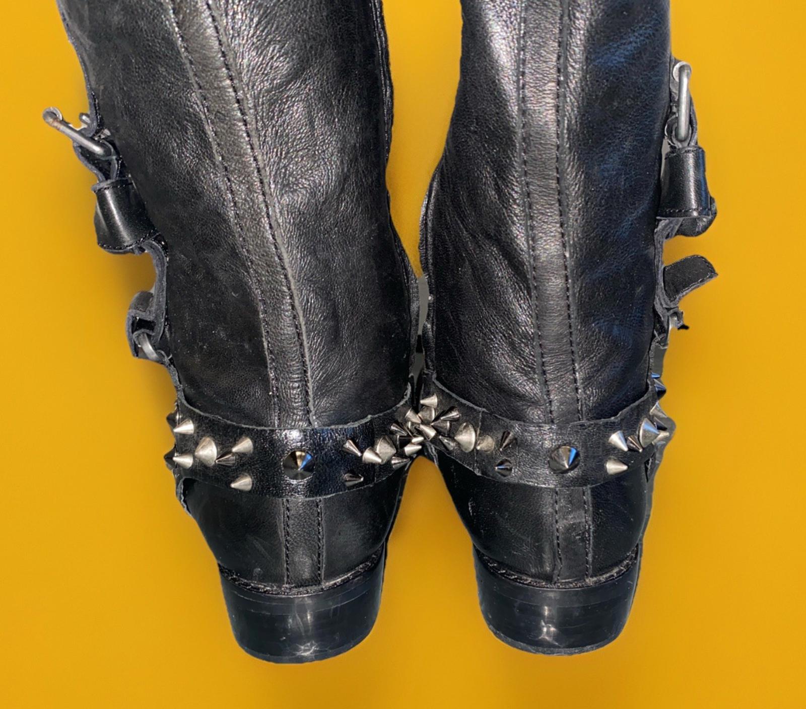 Gorgeous Sam Edelman Park Harnes Boots black Leather Knee High US 6 EUR 36 WOW !