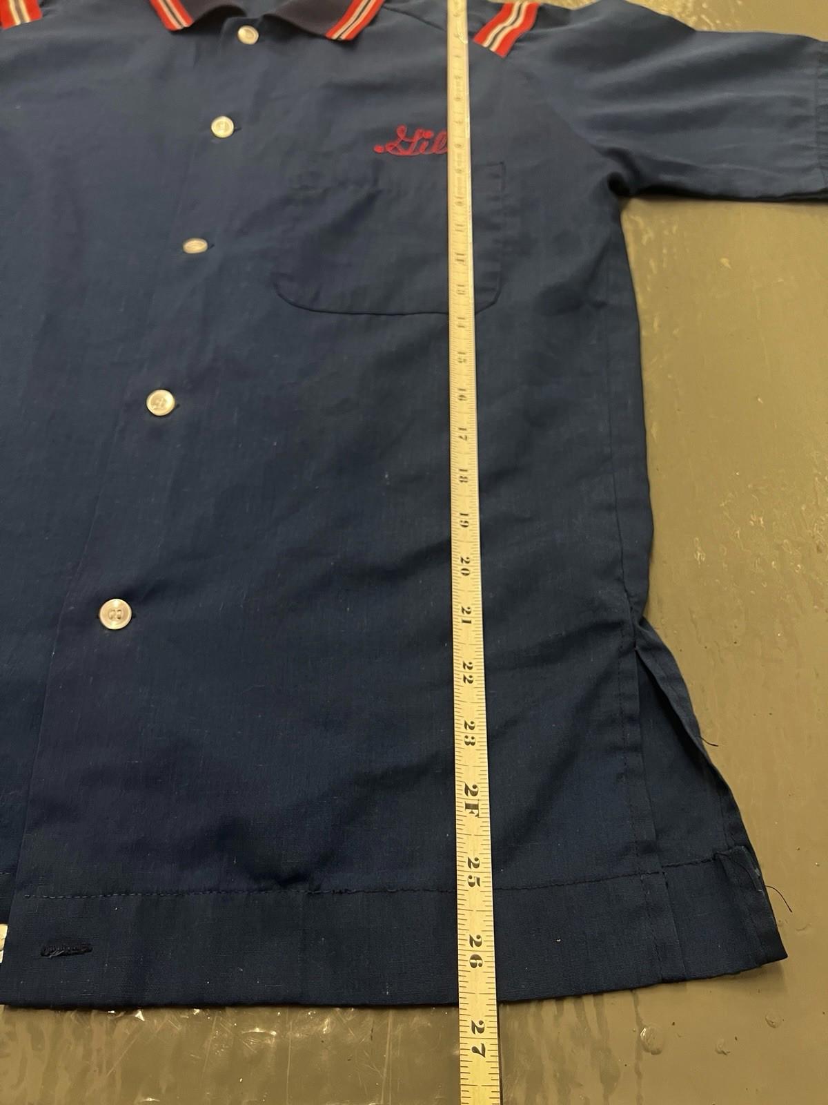 VTG Hilton Bowling Shirt Mens Medium Blue Local 600 Chain Stitch Made USA 70s