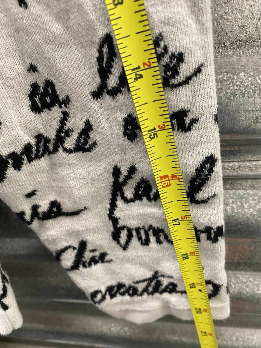 Karl Lagerfeld Paris Love all-over script sweater Womens Size S/M