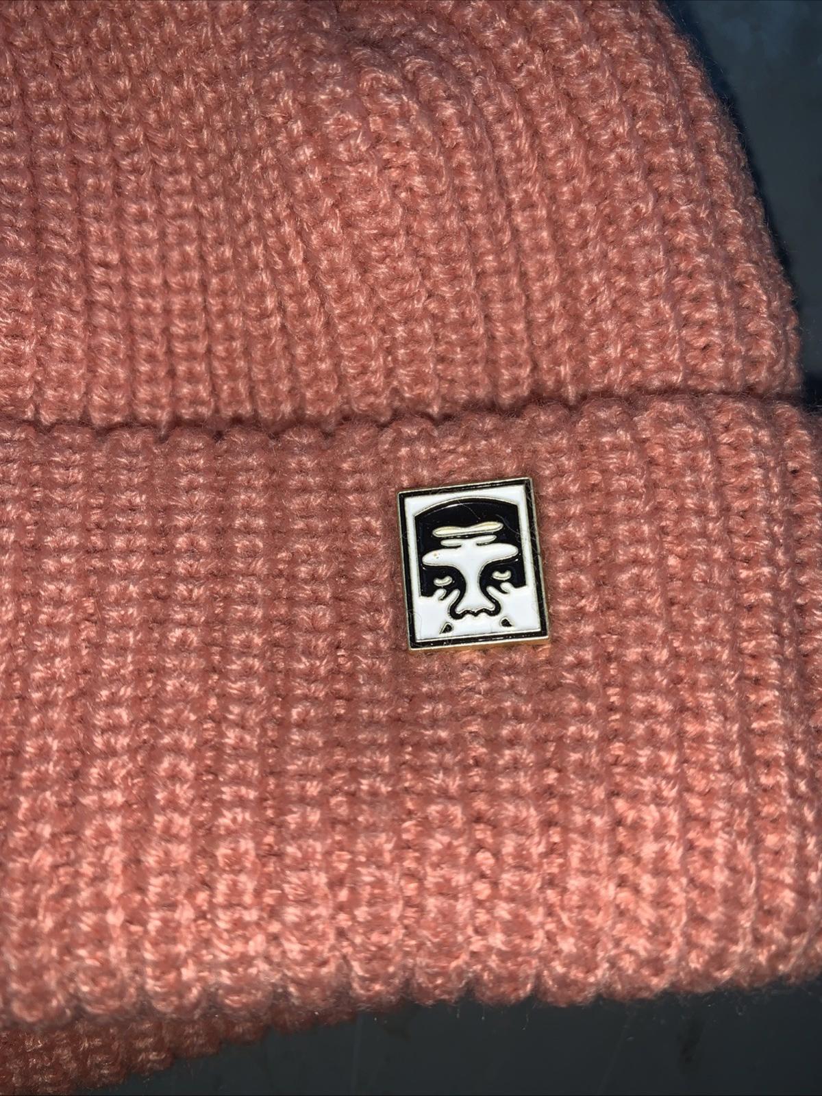 Obey Micro Beanie NWOT Salmon/pink