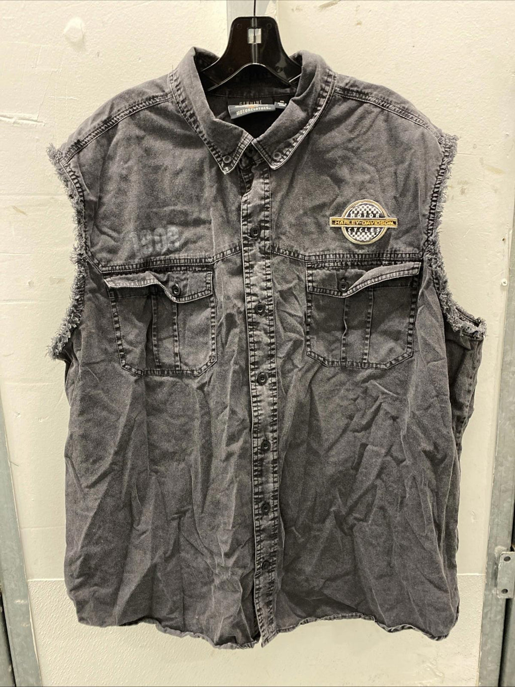 Harley Davidson Motorcycles 1903 Dual Sided Sleeveless Charcoal Shirt Vest