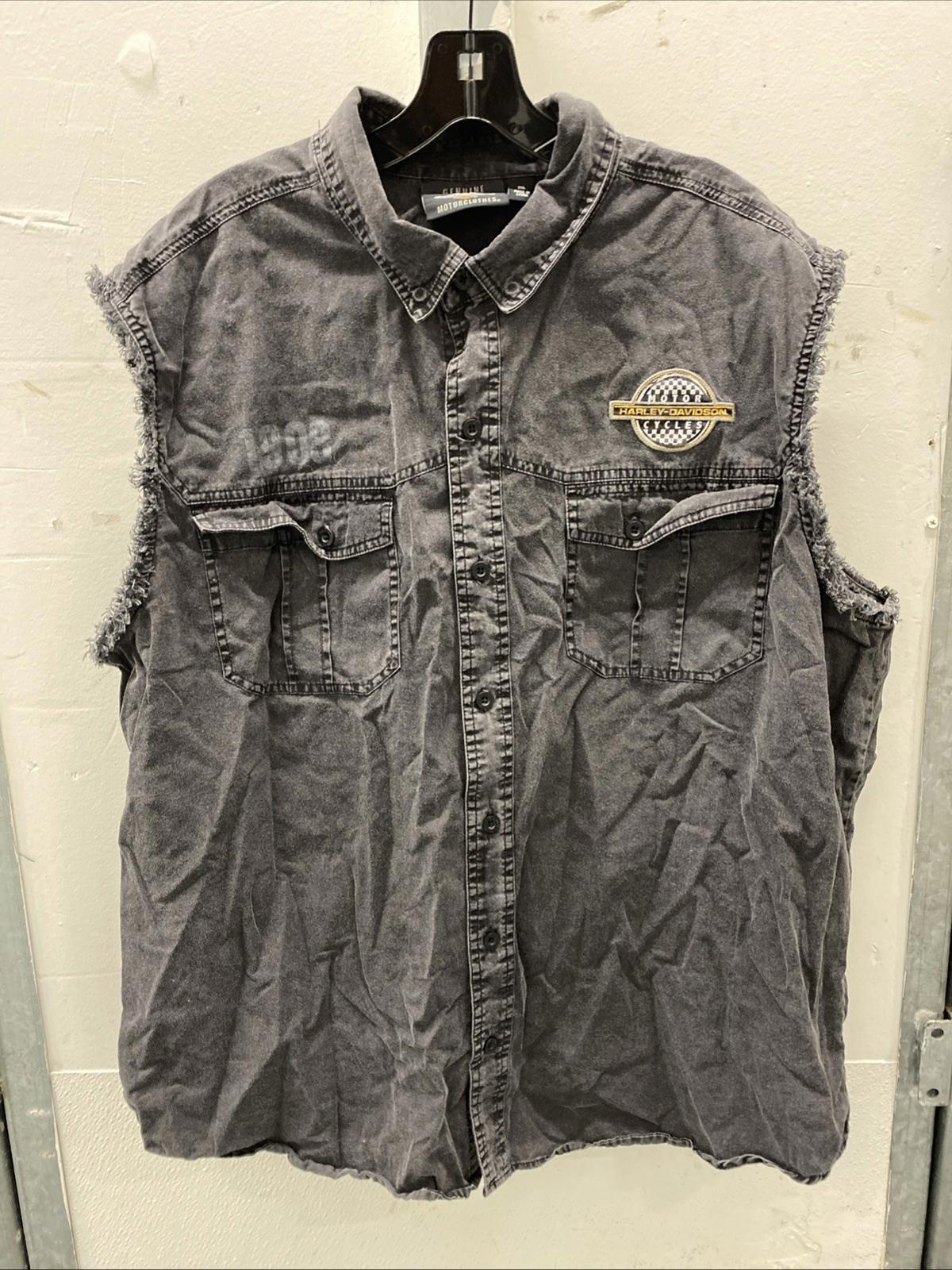 Harley Davidson Motorcycles 1903 Dual Sided Sleeveless Charcoal Shirt Vest