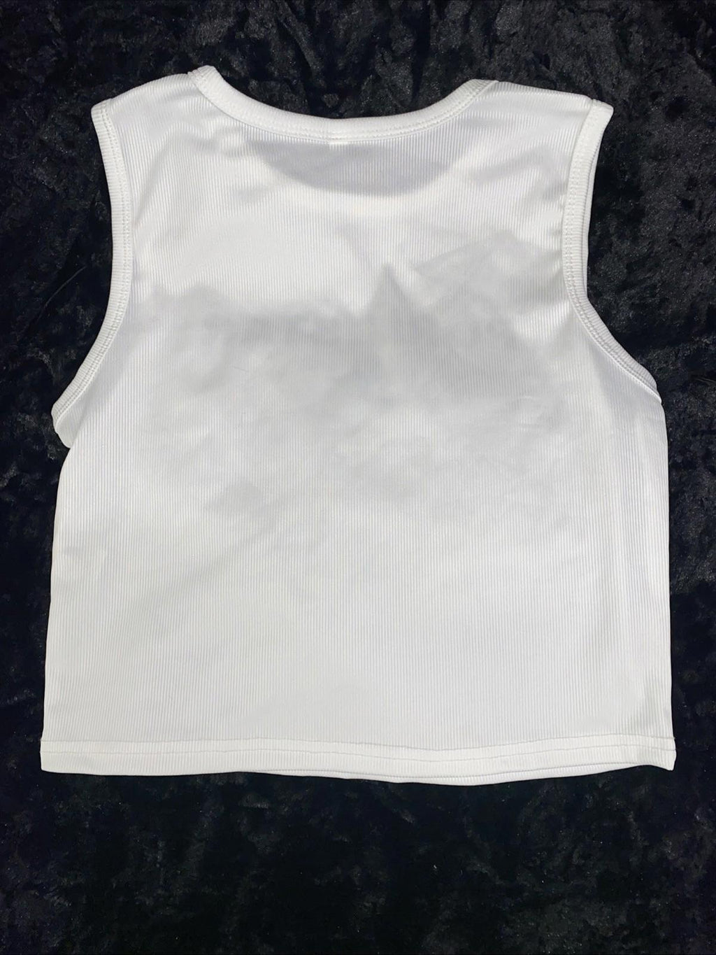 Porn Star White Slingshot Style Cropped Tank Top Womens Large