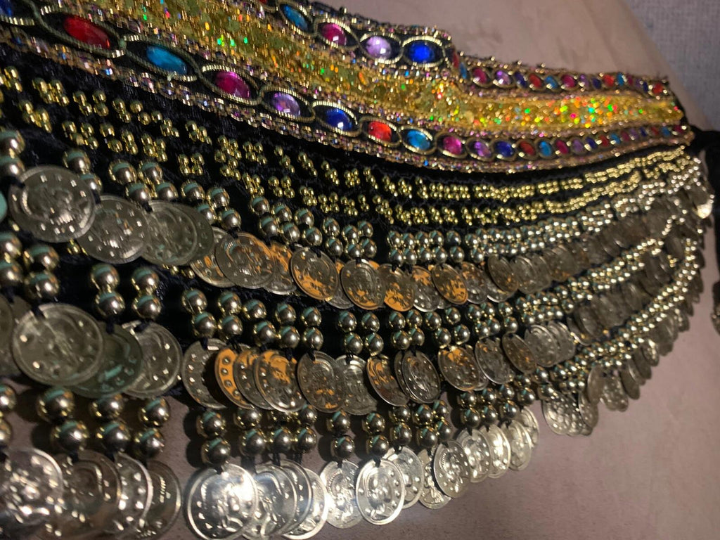 Stunning Egyptian Style Bellydancing coin belt hip scarf