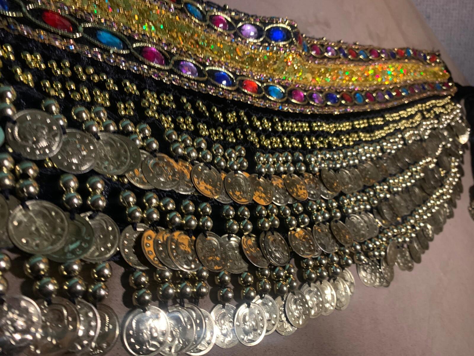 Stunning Egyptian Style Bellydancing coin belt hip scarf