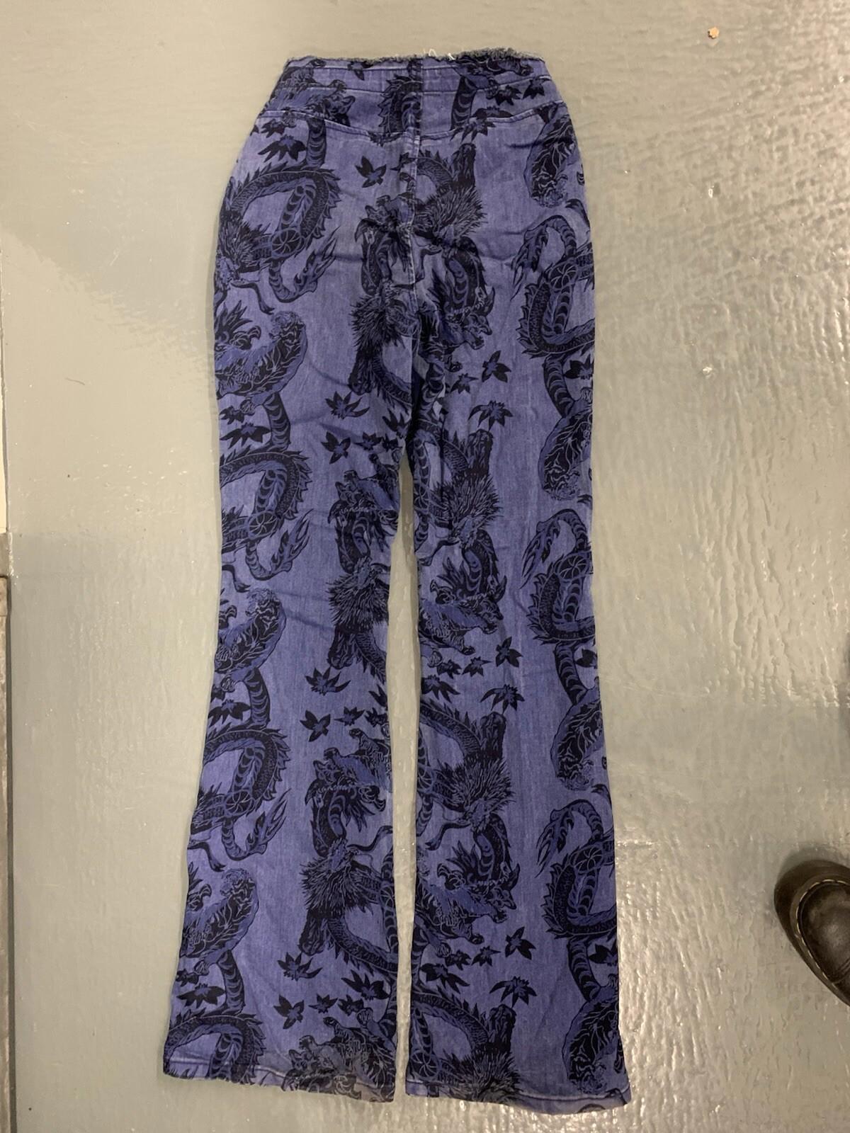 BDG Urban Outfitters Dragon Denim Bell Bottom Jeans Ruched Dipped V Flare Sz 28