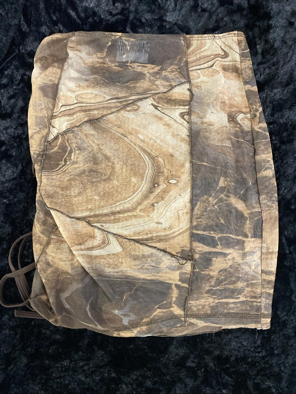NWOT Darker Wavs Dollskill Atmosphere Rock Slide Print Mesh Skirt Size Small