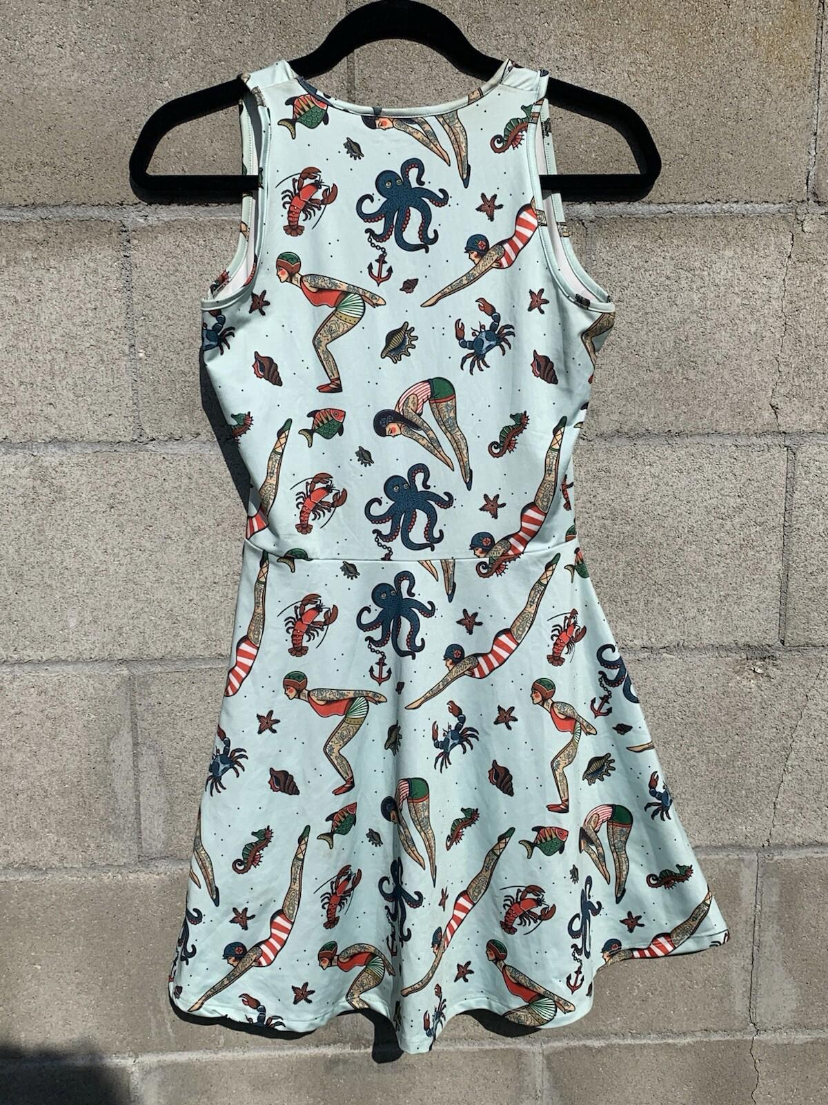 Sourpuss Tattooed Divers Skater Dress Size Small