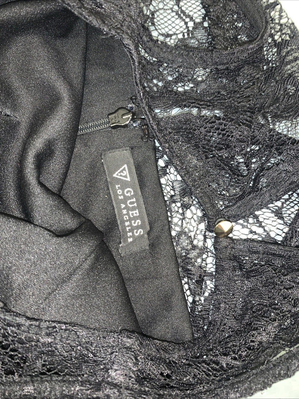 NWT GUESS Los Angeles Black Lace Mini Dress Size 2