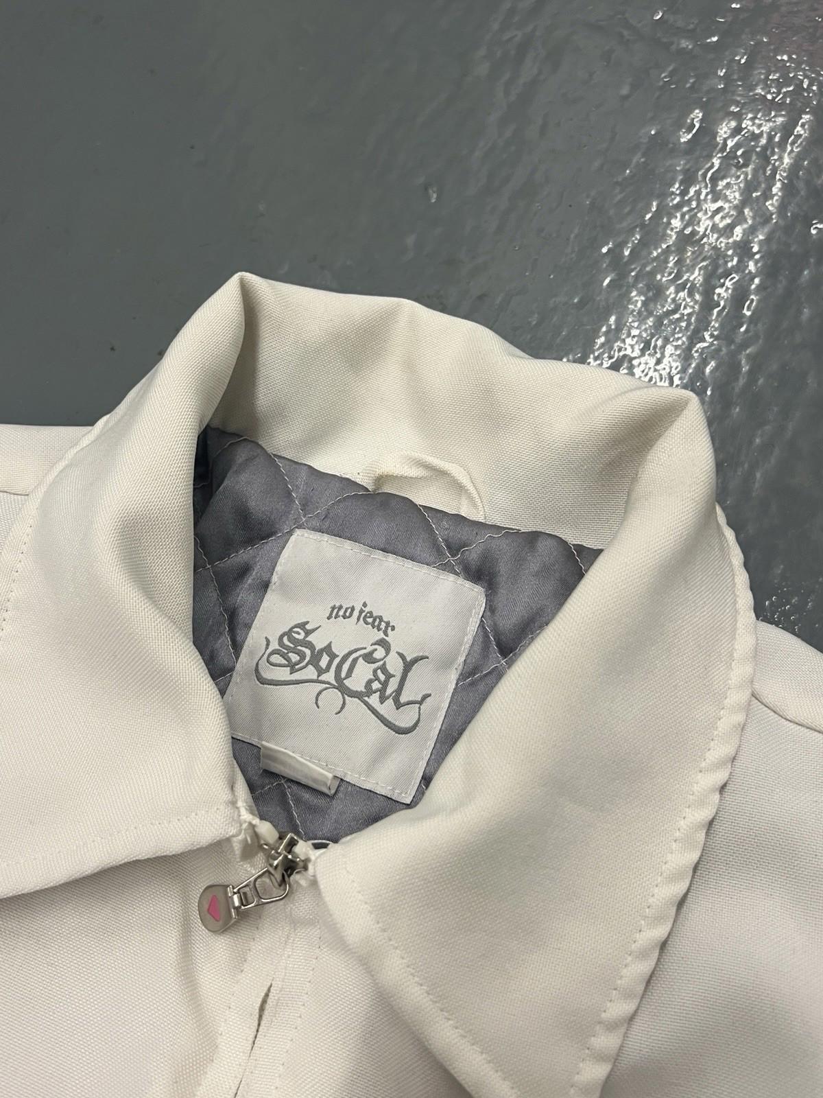 Y2K Vintage No Fear SoCal Double White Hearts Women’s Motorcycle Jacket Size M