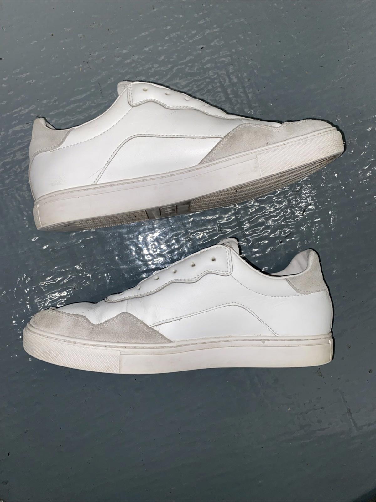 Armani Exchange low-top "Optical White" Gold Logo sneakers Mens US 8 W/Shoelaces