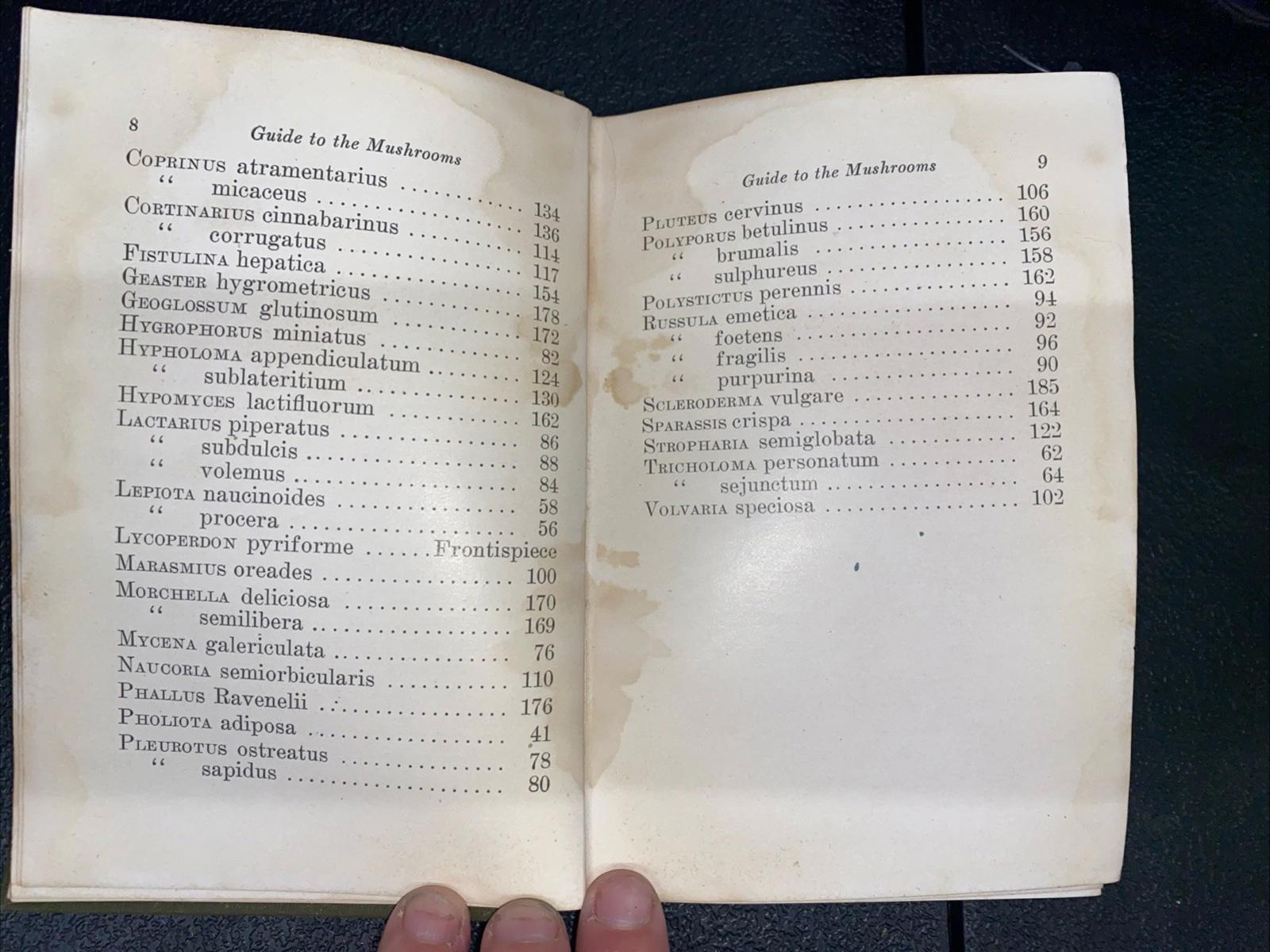 Antique Guide To The Mushrooms Hardcover Book By Emma L. Taylor Cole 1910
