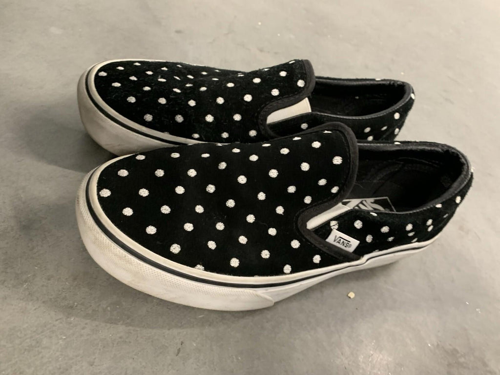 Size 7.5 - VANS Tazie Suede Black polka Dots W