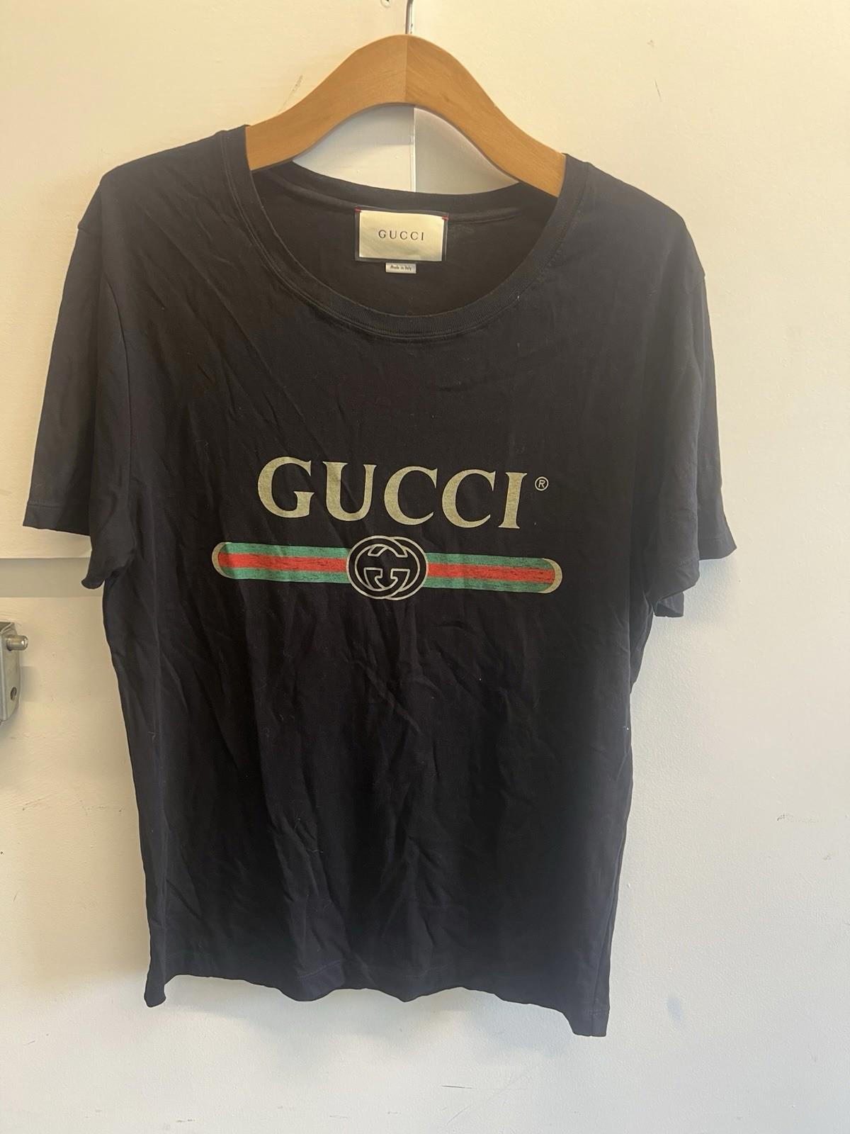 Oversize washed T-shirt with Gucci logo Size: Small runs big