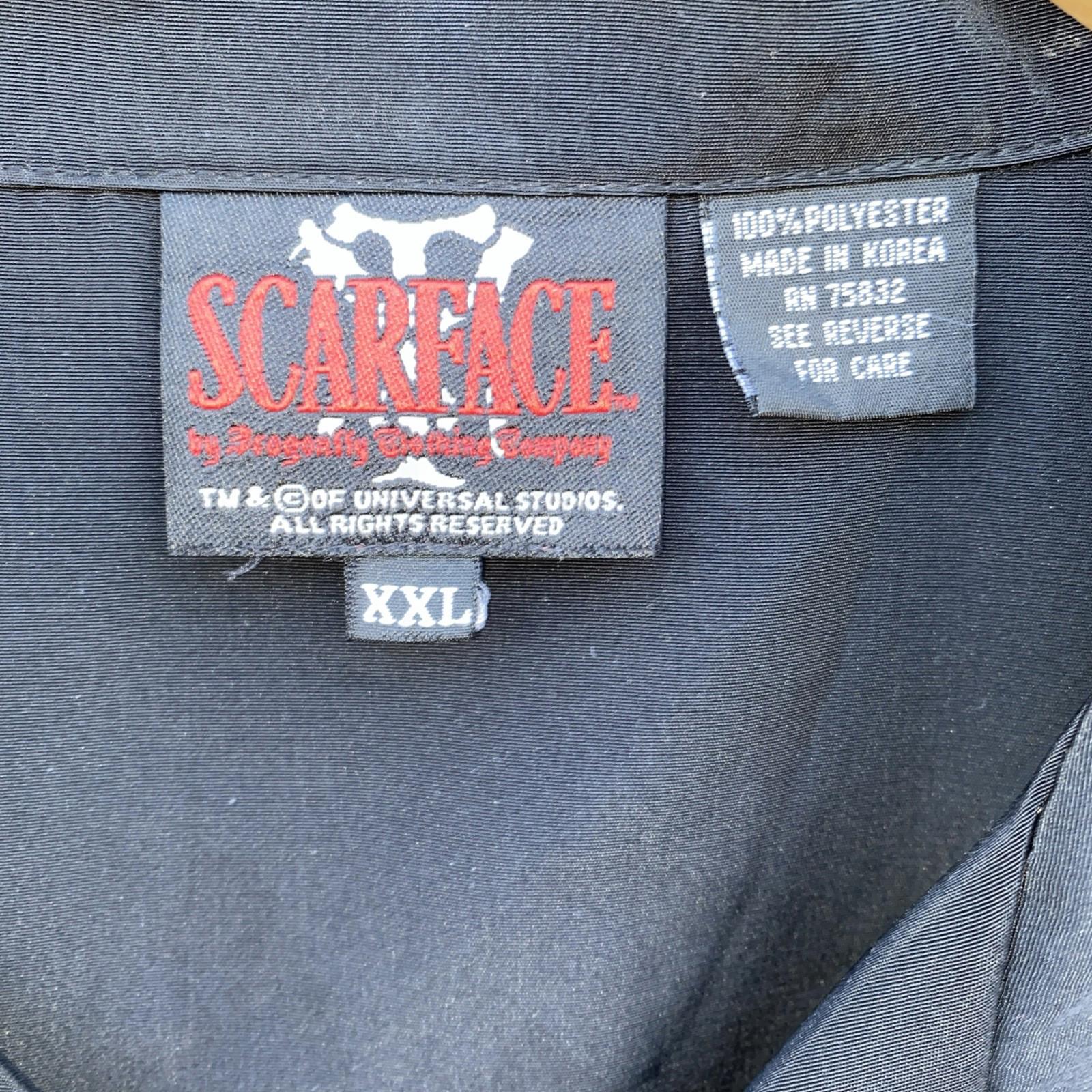 RARE SCARFACE TONY MONTANA UNIVERSAL STUDIOS Dragonfly Men’s Dress Shirt XXL