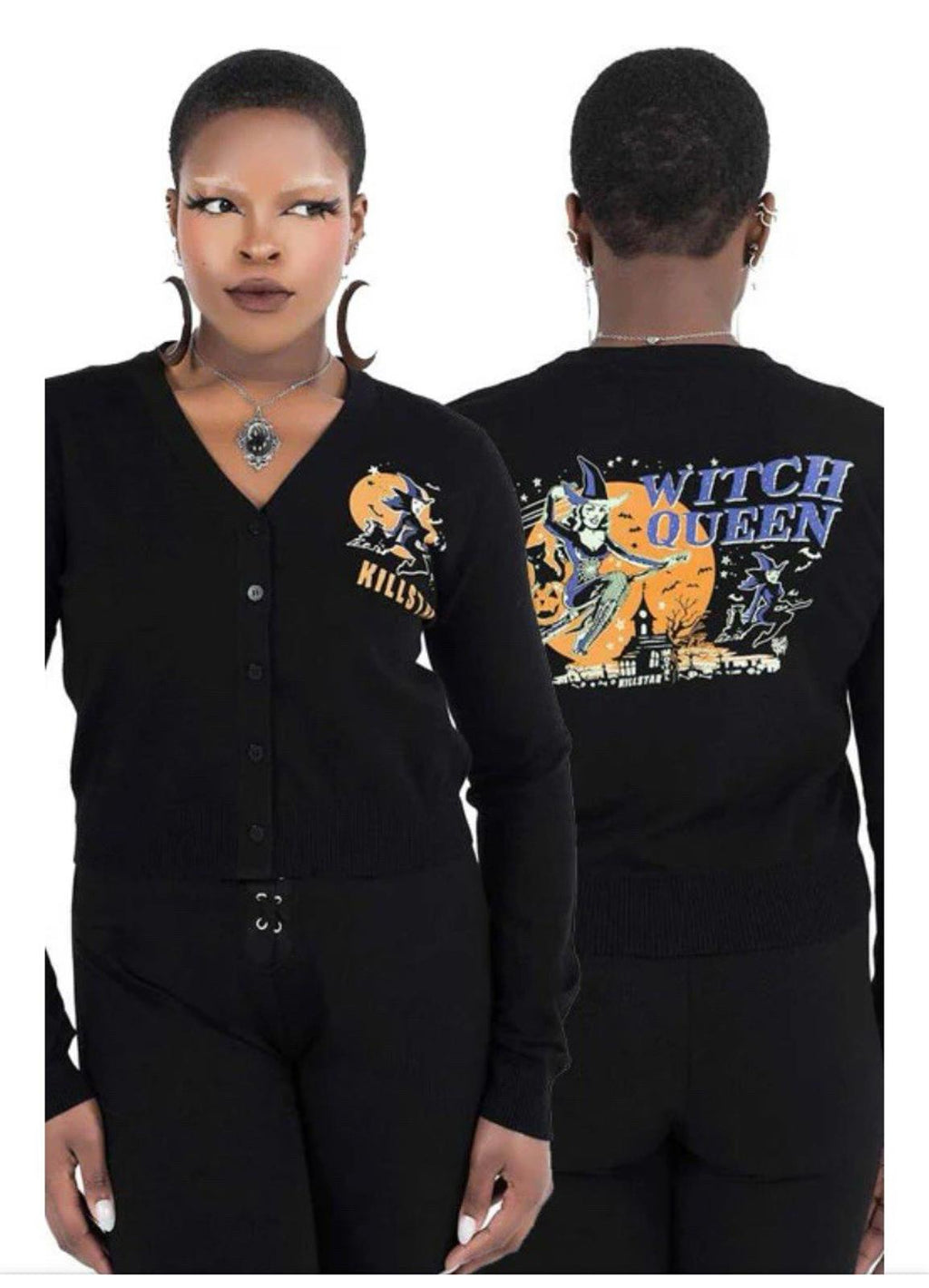 Killstar Witch Queen Button Up Cardigan Sweater Double Sided Womens Large