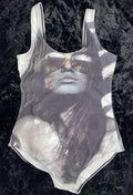 Radical Warrior Woman w/ Aviators Festy Wear One Piece Body Suit Swimsuit Size L