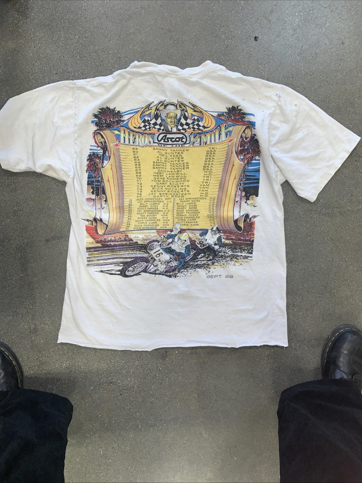 1990 Vintage Ascot Dirt Bike Motorcycle Racing 1/2 Mile Héroes T Shirt