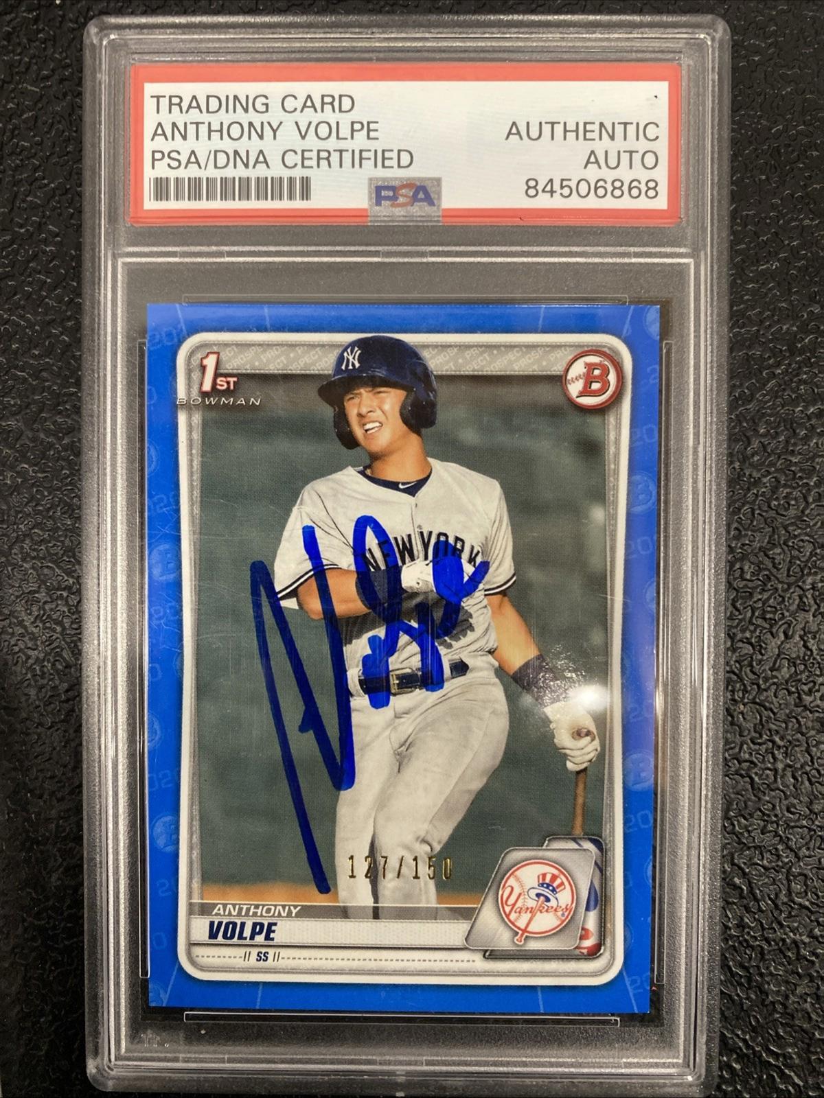 2020 BOWMAN YANKEES #BP-139 ANTHONY VOLPE SIGNED RC ROOKIE PSA/DNA AUTO MLB