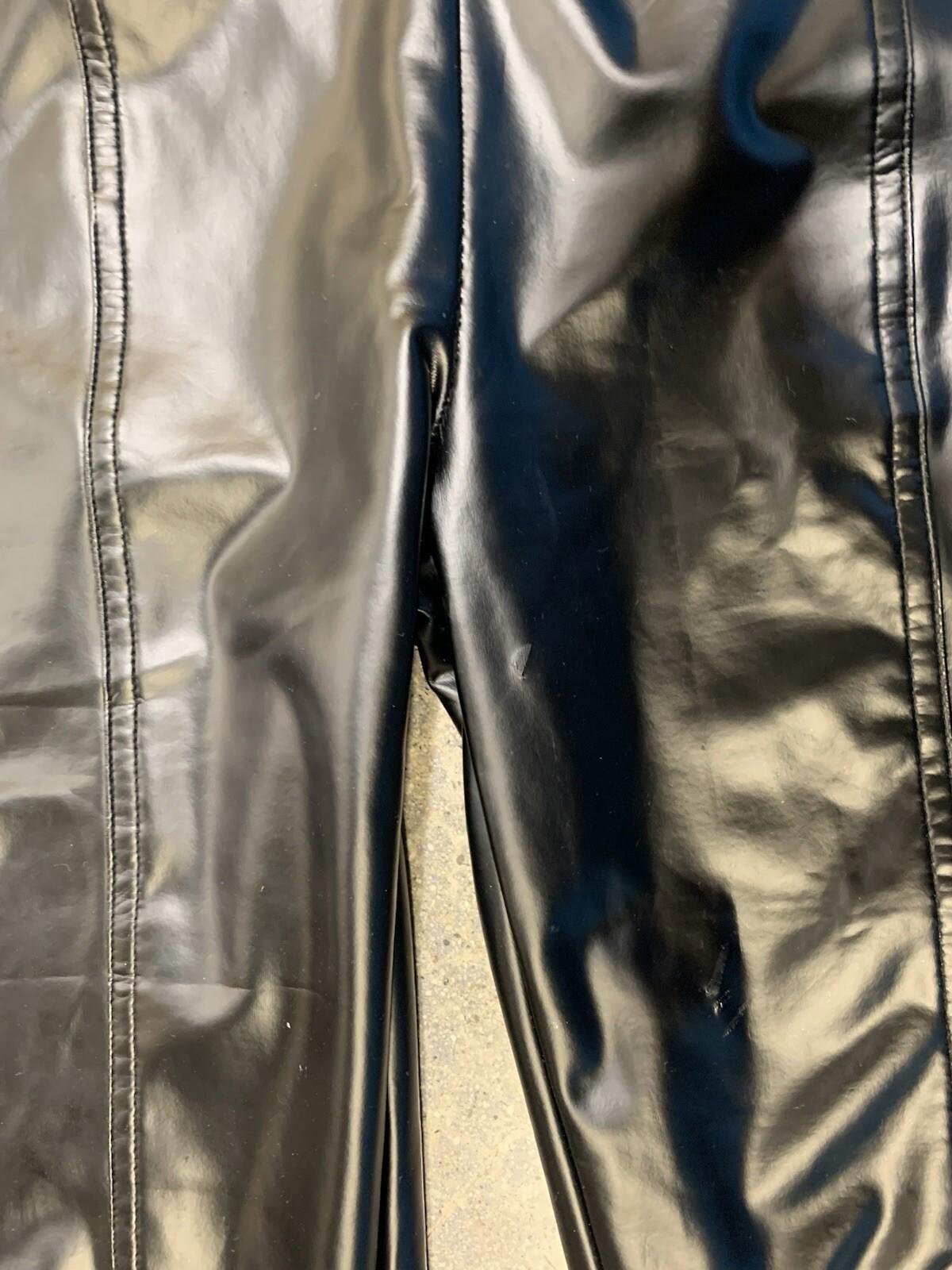 White Fox Lace Up The Sides Faux Leather Pants Size Small