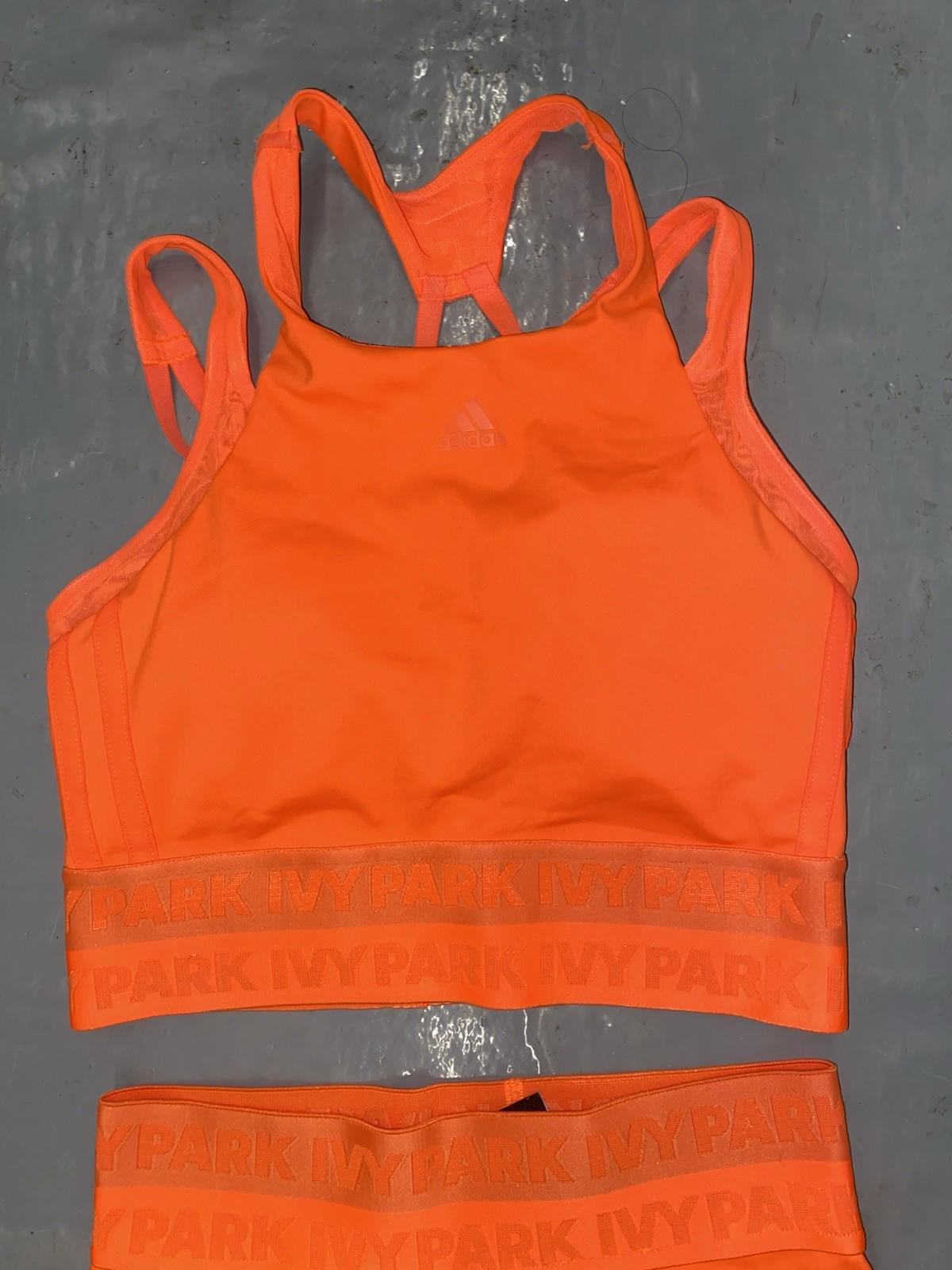 NWOT Adidas x Ivy Park Halter Bra And Shorts SET Solar Orange XS