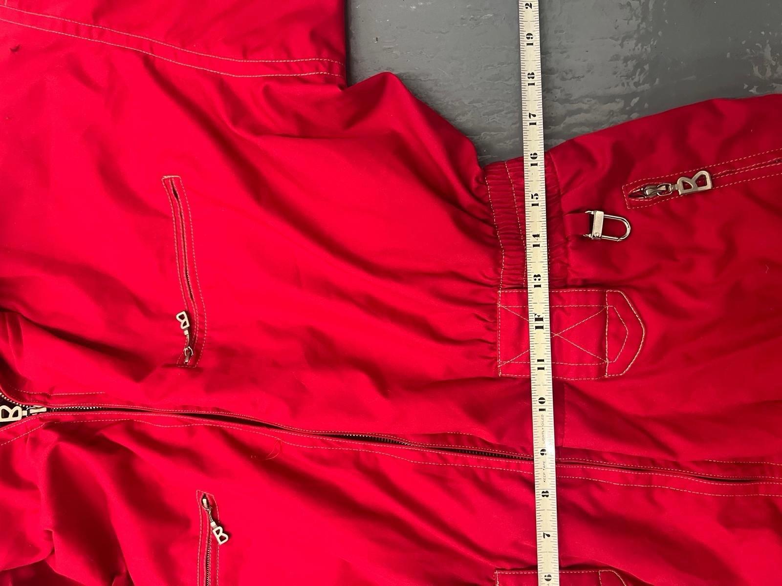 BOGNER Red Hooded Ski Snow Suit Mens Size Large 40 Signature B Zipper Pulls