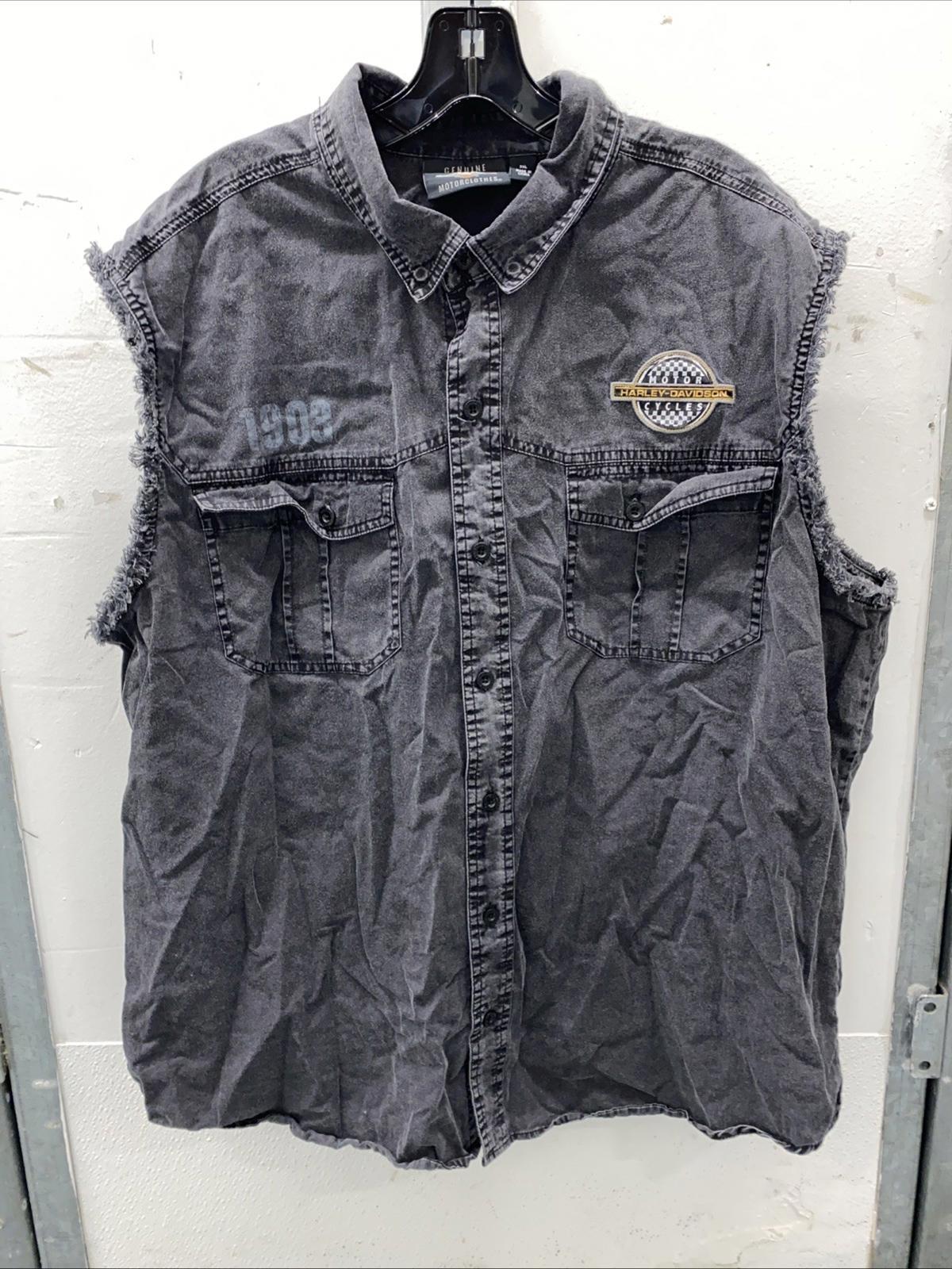 Harley Davidson Motorcycles 1903 Dual Sided Sleeveless Charcoal Shirt Vest