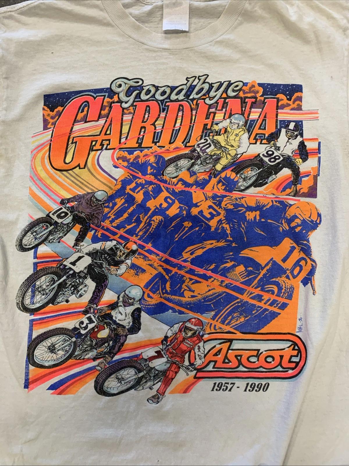 1990 Vintage Ascot Dirt Bike Motorcycle Racing 1/2 Mile Héroes T Shirt