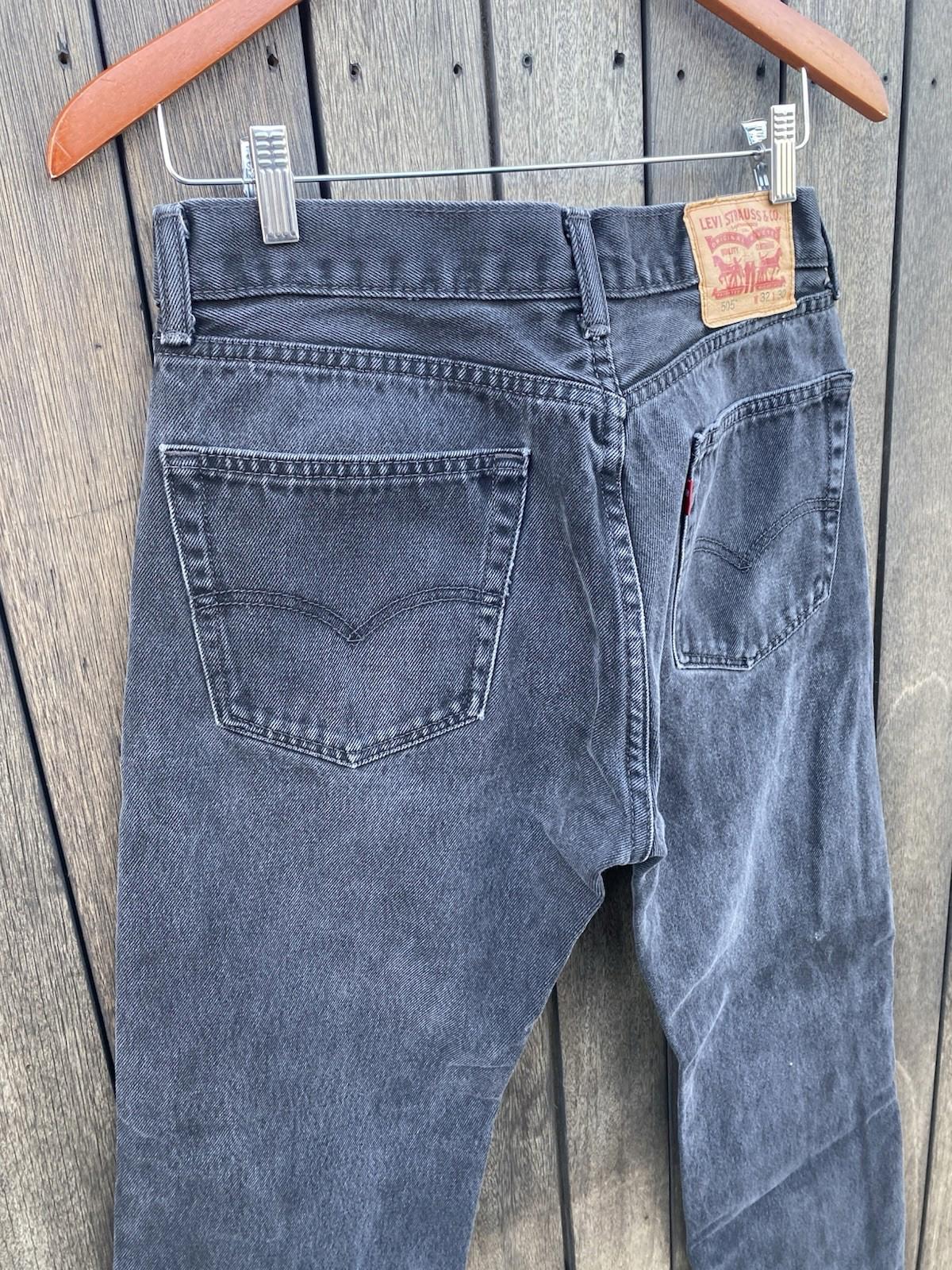 Levi’s 505 Regular Fit Straight Leg Black Charcoal Wash Jeans W32 L30