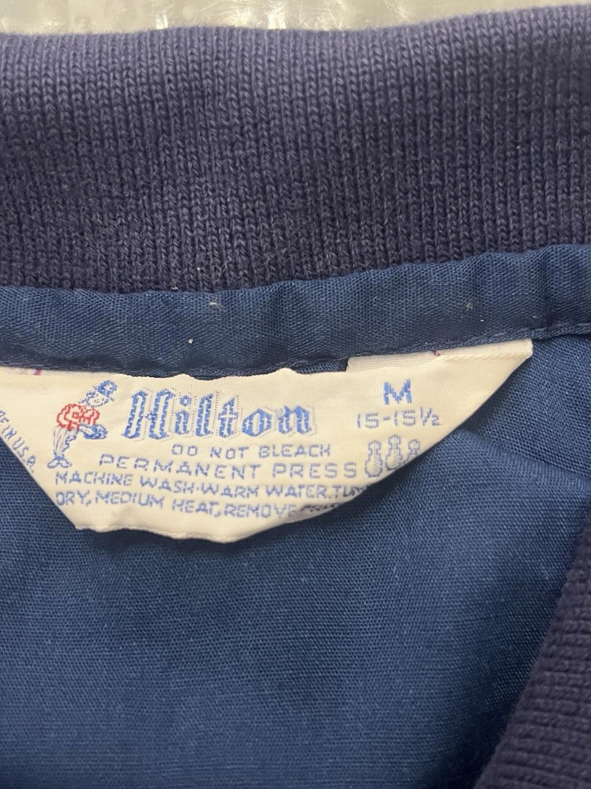 VTG Hilton Bowling Shirt Mens Medium Blue Local 600 Chain Stitch Made USA 70s