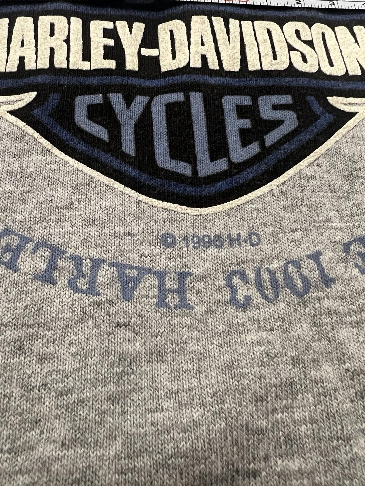 VTG NWT 1996 Harley Davidson 1903 T Shirt Gray Size L Upcycled Distressed