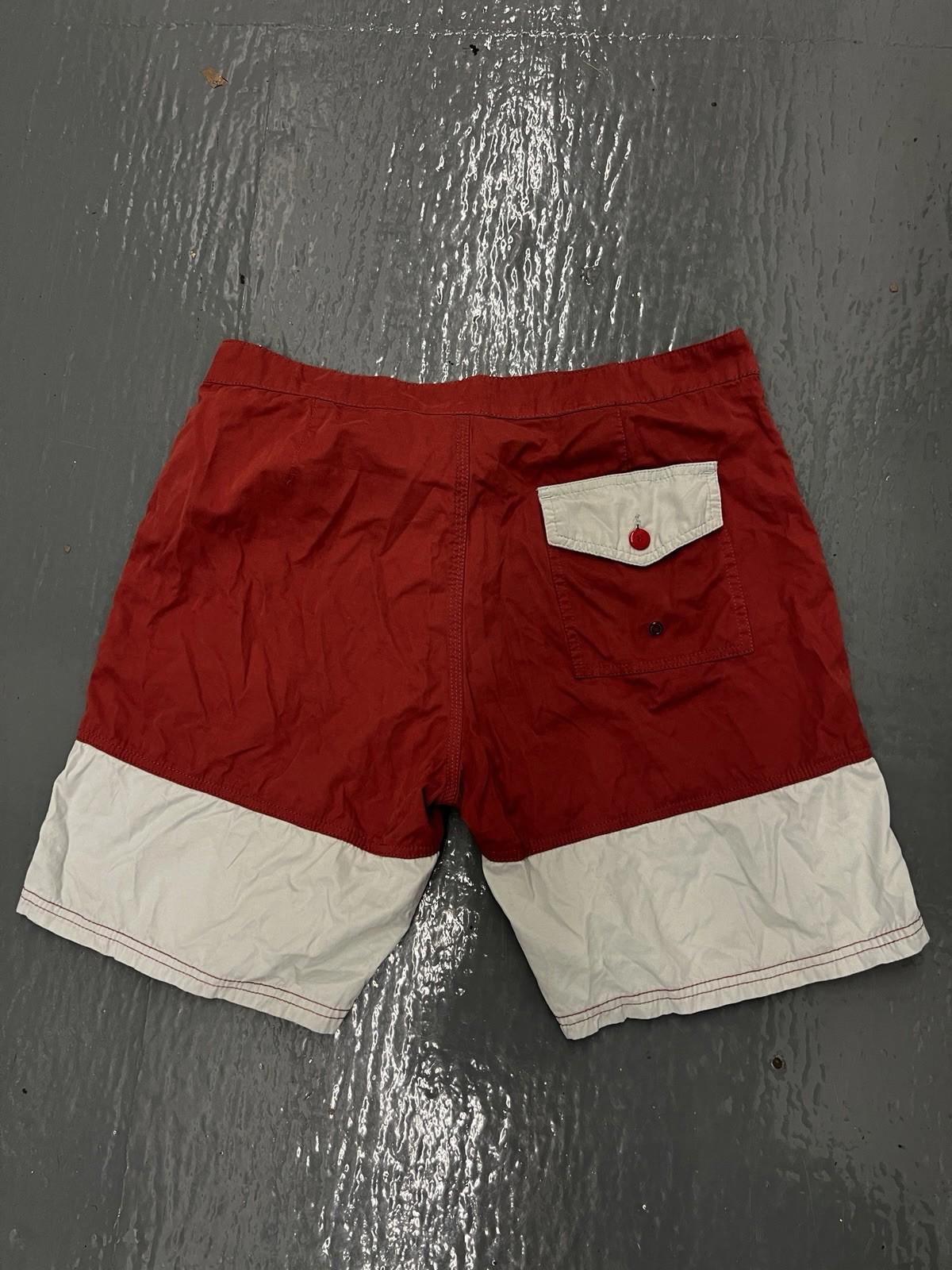 Katin USA Board Shorts Mens s 32 Red White Color Block Drawcord 8" Inseam Preppy