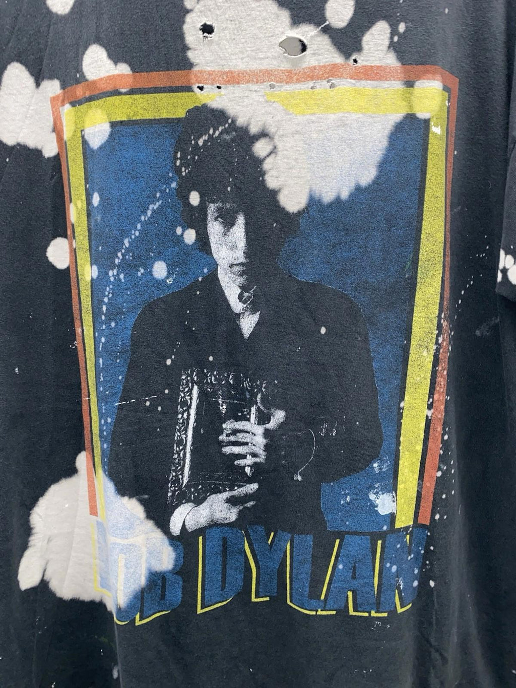 Distressed Bob Dylan Dark Tie Dye T Shirt Mens L