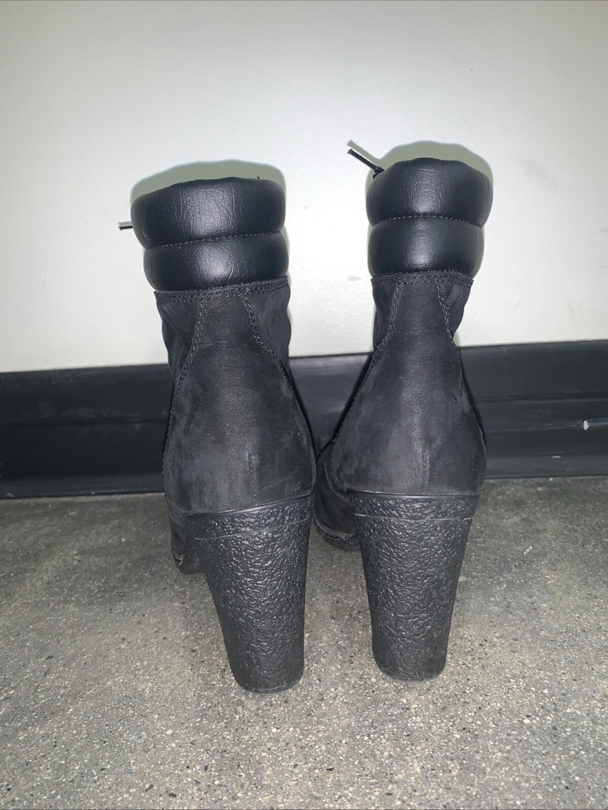 Timberland Tillston Ankle Boots High Heel Black Suede Womens 8.5