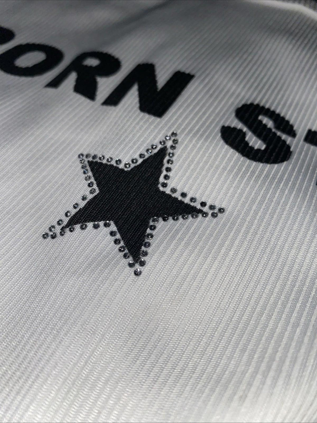 Porn Star White Slingshot Style Cropped Tank Top Womens Large