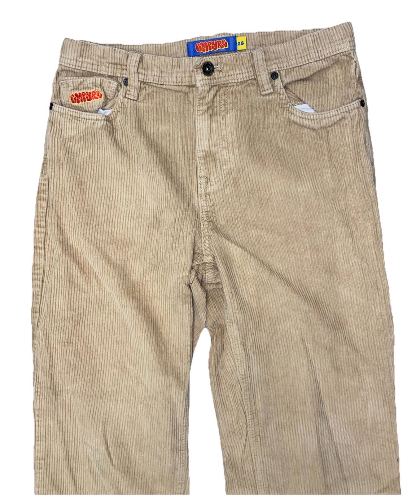 Khaki Beige Corduroy EMPYRE Skateboarding Pants Mens Size 28