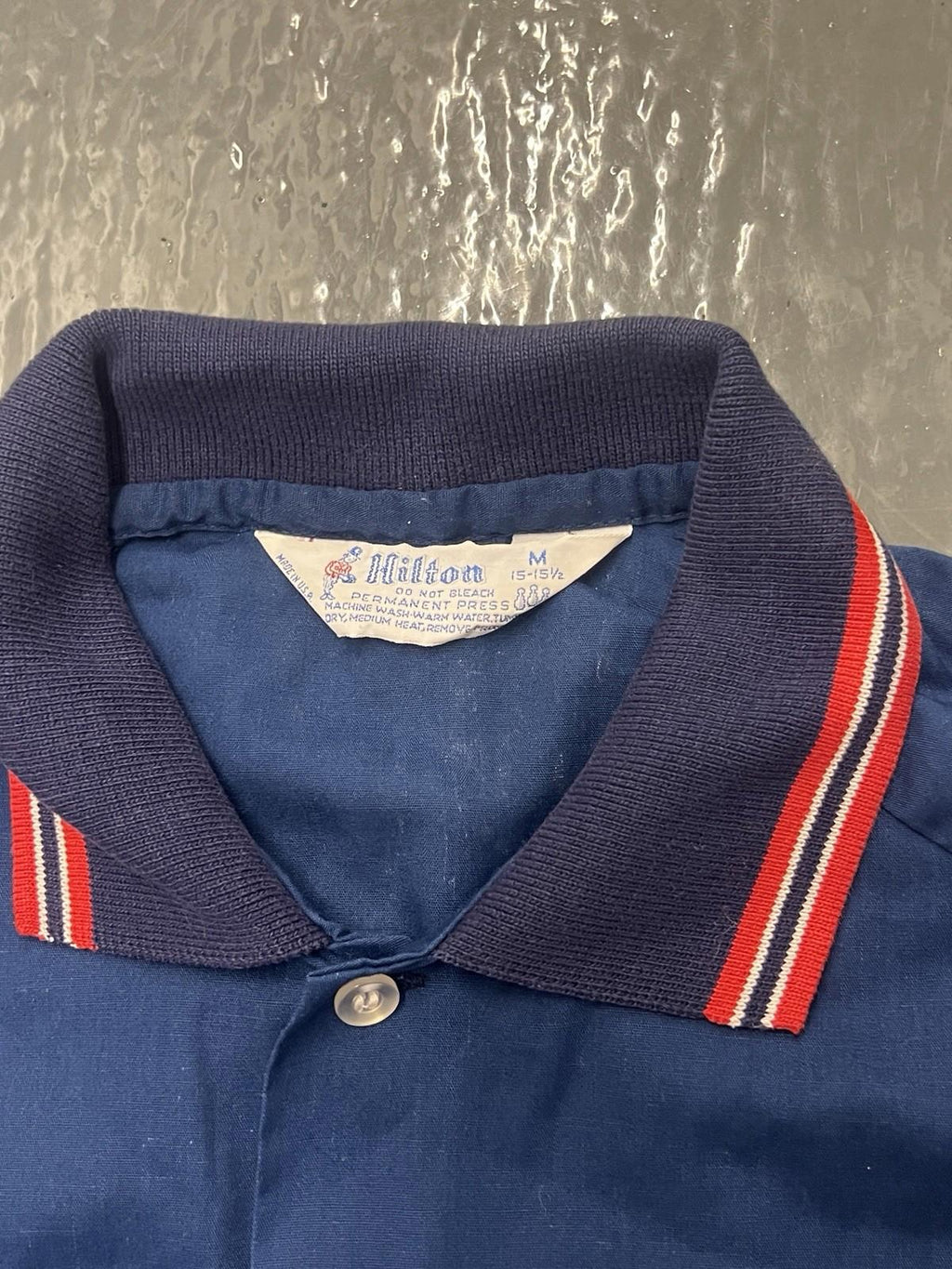 VTG Hilton Bowling Shirt Mens Medium Blue Local 600 Chain Stitch Made USA 70s