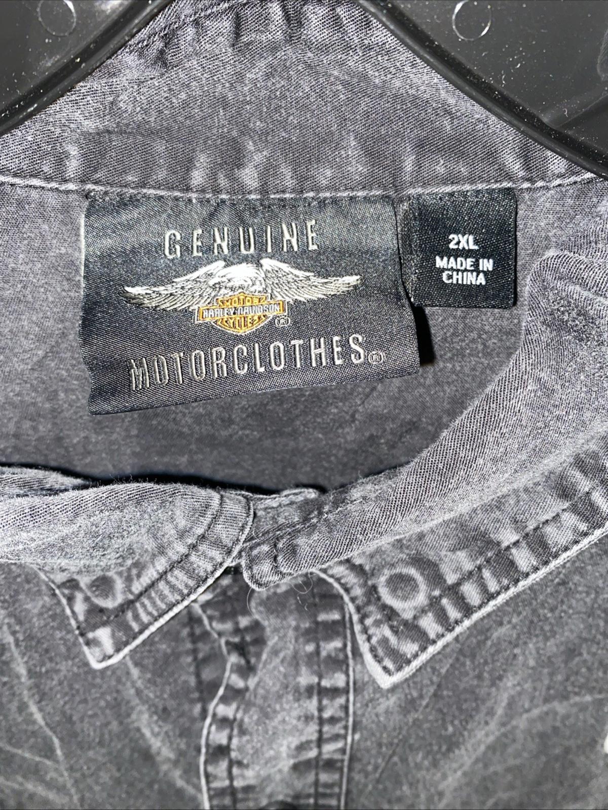 Harley Davidson Motorcycles 1903 Dual Sided Sleeveless Charcoal Shirt Vest