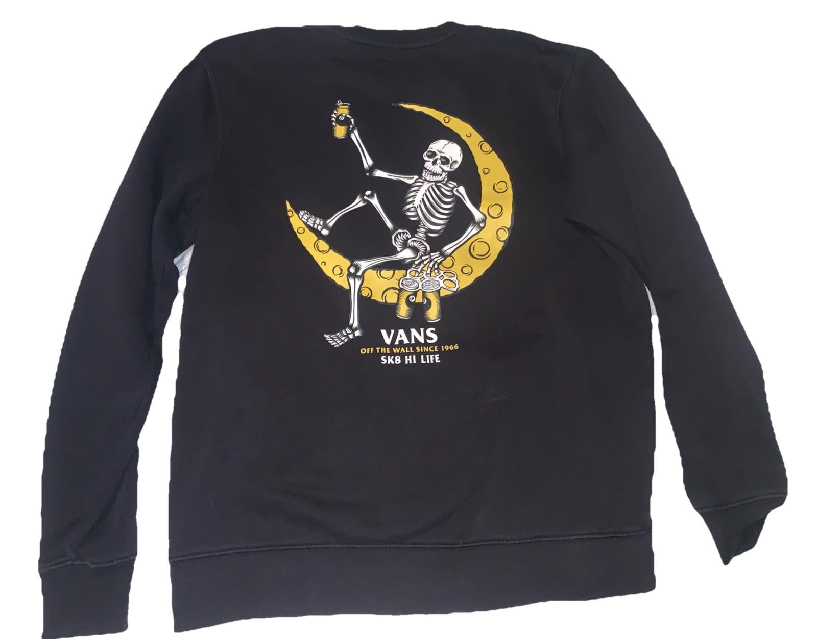 Vans Off The Wall Sk8 Hi Life Skull Beer 8 Ball Sweatshirt Size Small