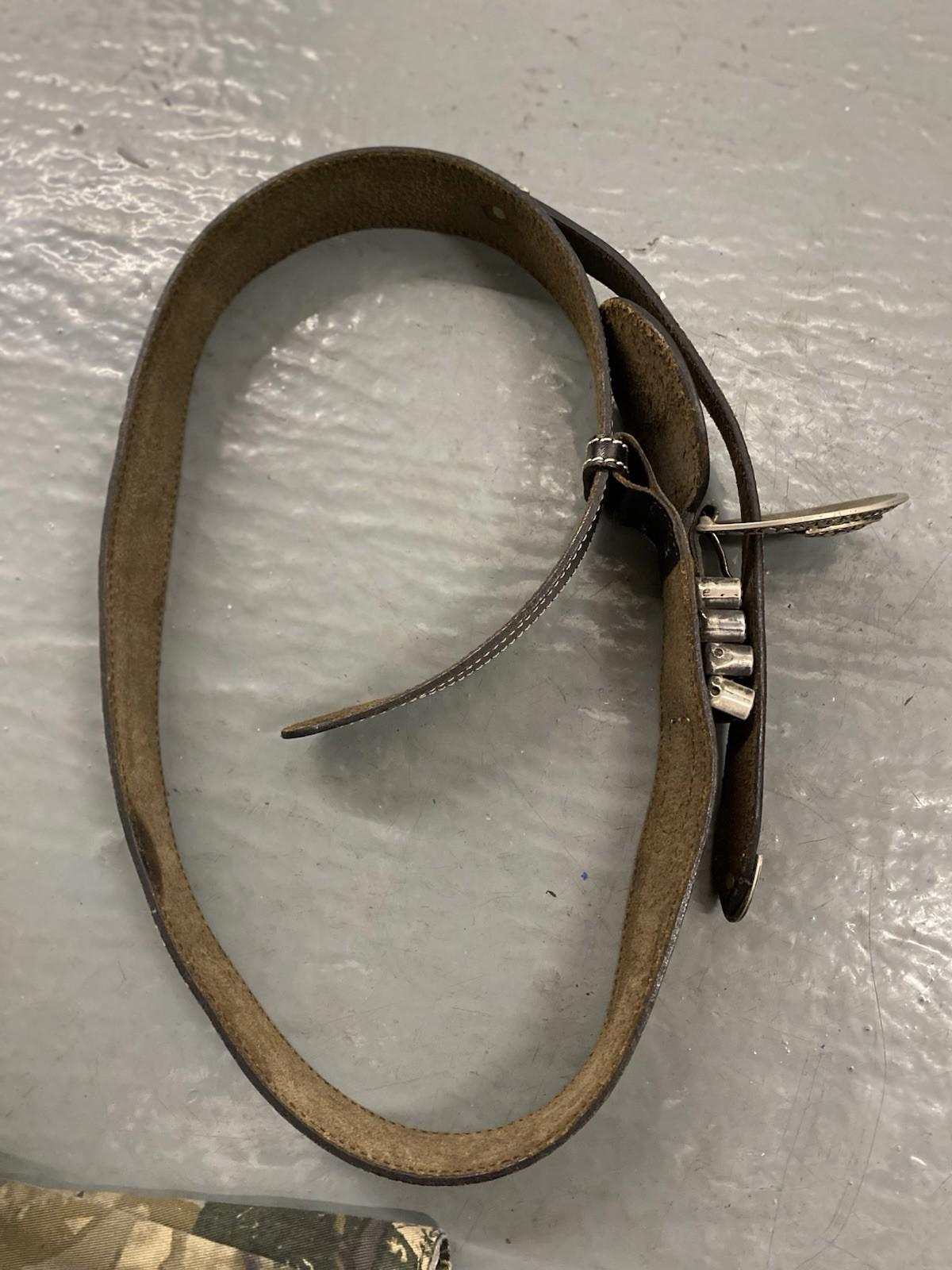 Vintage Black Leather Western Mens Belt Snake Texture Buckle Made In Italy M L