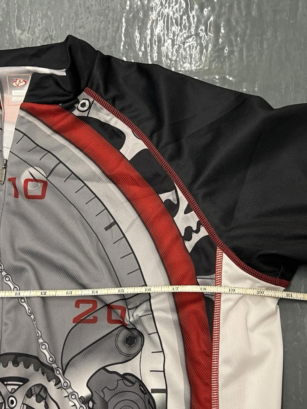 Primal Wear Racing Men's XL Gear & Chain Cycling Jersey 3/4 Zip Graphic Print