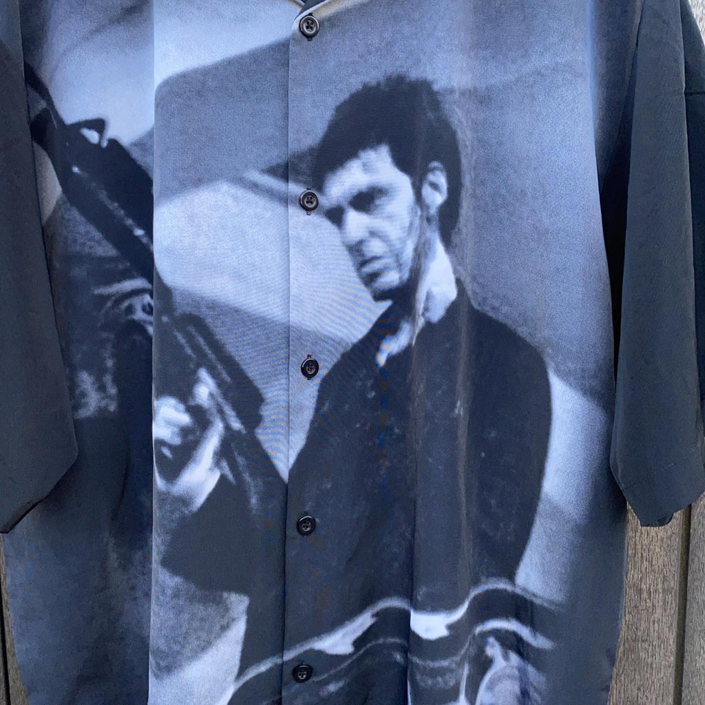 RARE SCARFACE TONY MONTANA UNIVERSAL STUDIOS Dragonfly Men’s Dress Shirt XXL